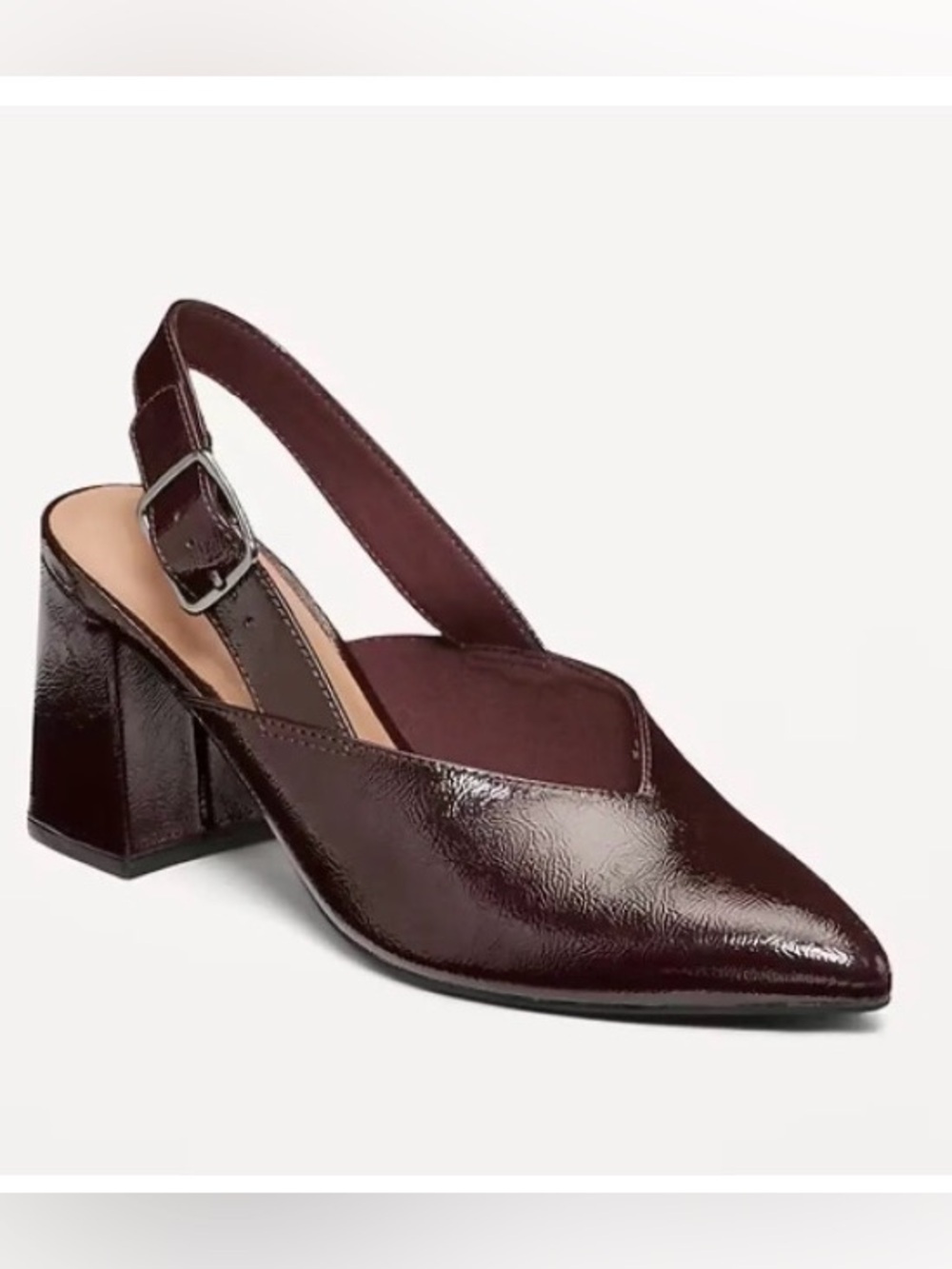 Old Navy Women's Patent Slingback Block Heel Pumps - Burgundy